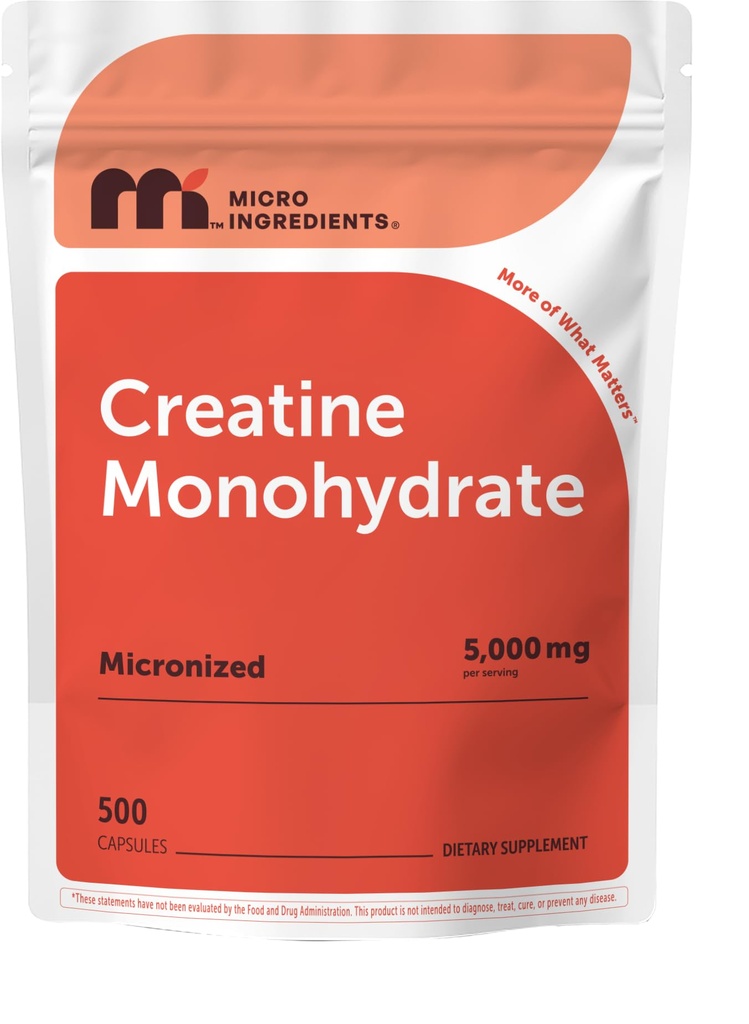 Creatine Monohydrate 5.000mg, 500 Κάψουλες 