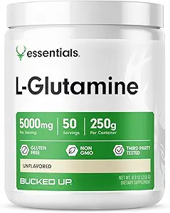 Bucked Up L-Glutamine (5000 mg), Essentials (50 Hizmet, 250 Grams)