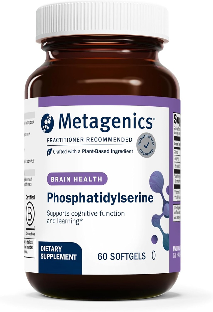 Metagenics Phosphatidylserine - Beyin Destek Supplement* - Focus & Learning - Non-GMO & Gluten-Free - 60 Softgels
