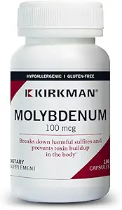 Kirkman - Μολυβδαίνιο 100 mcg - 100 Κάψουλες - Ουσιαστικά Ορυκτά - Διαλύει Σουλφίτες & Τοξίνες - Υποαλλεργικό
