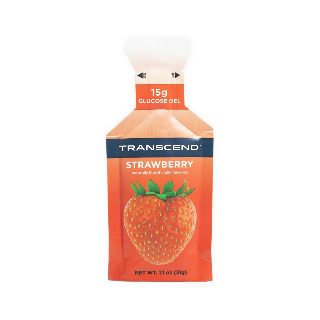 Transcend Foods Strawberry Gel (1.1 oz, 10 Paket) Hızlı Oyuncu Carb Gel Strawberry Flavor – Caffeine Free, Gluten Free