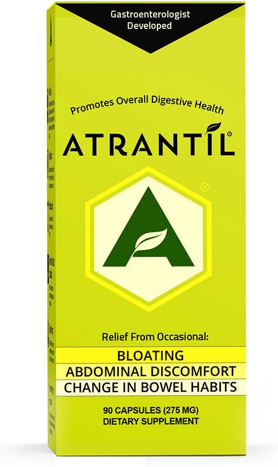 Atrantil 90 Capsules-Antioxidant Packed Polyphenol for Bloating and Gas Relief, Abdominal Discomfort, Constipation, Diarrhea, Postbiotic, Change in Bowel Habits and Everyday Digestive Health.