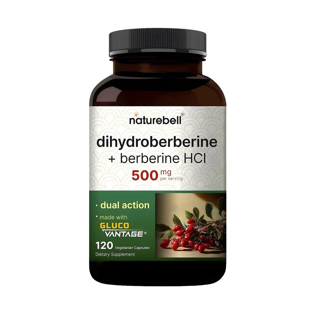 DoğaBell Dihidrberine with Berberine HCl 500 mg, 120 Veggie Capsules | 5X Better Absorbed with GlucoVantage | Supports Balanced Sugar Levels & Heart Health | Vegan, Non-GMO