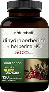 DoğaBell Dihidrberine with Berberine HCl 500 mg, 120 Veggie Capsules | 5X Better Absorbed with GlucoVantage | Supports Balanced Sugar Levels & Heart Health | Vegan, Non-GMO