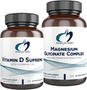 Magnezyum Health Glycinate Kompleks (60 Capsules) & Vitamin D Yüksek (30 Yumuşakgels) - 5000 IU Vitamin D3 ve Vitamin K2 / K1 - Bone, Immune & Mood