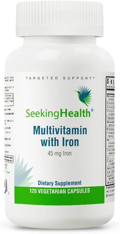 Demir, 45 mg Chelated Iron, Active B Vitamins Plus L-5-MTHF, Sağlıklı Immune Sistemi ve Enerji Üretimi, Vegetarian Capsules (120 kapsüller)*