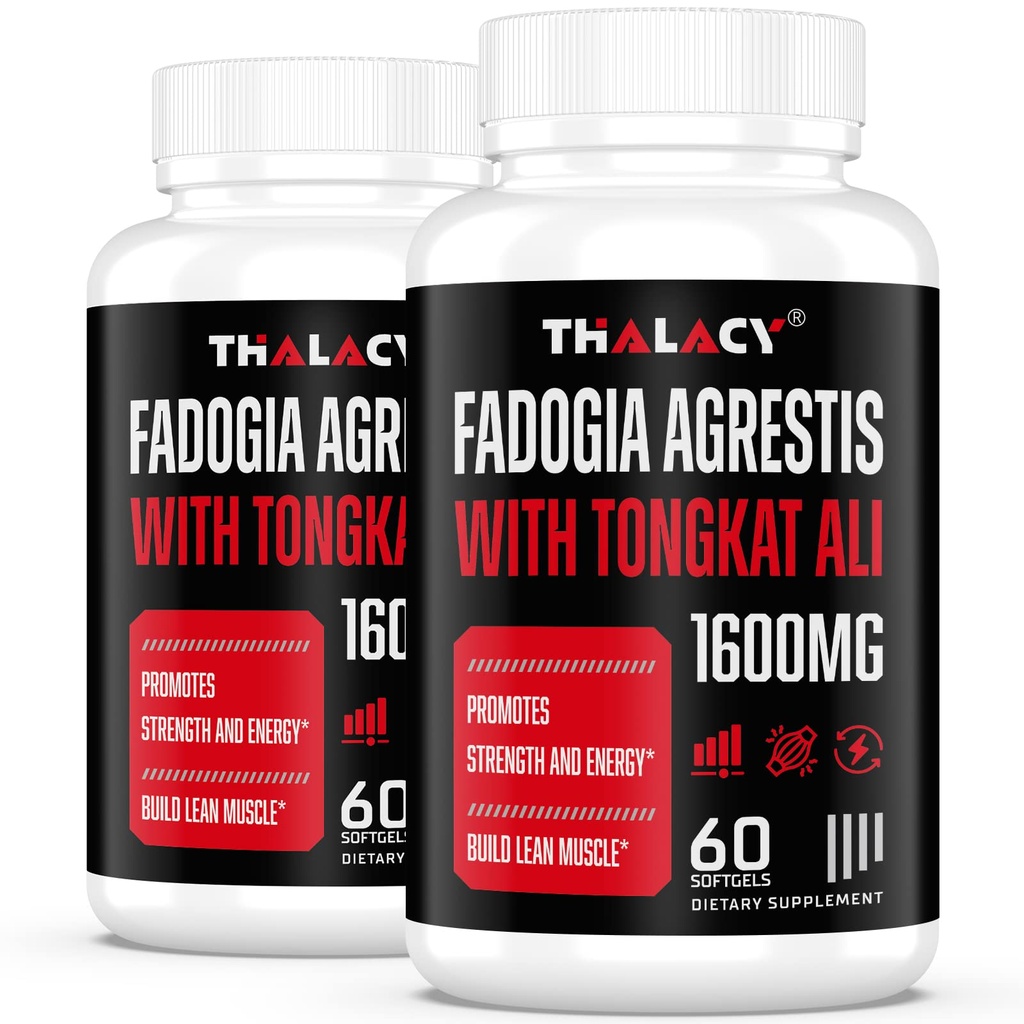 1600 mg Fadogia Agrestis Tongkat Ali Supplement, Fadogia Agrestis Extract for Men with Ashwagandha - maximum Strength, 120 Softgels