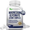 Premium Magnezyum Glycinate 425 mg - 180 Vegan Capsules - Stres Yardımı, Uyku, Kas Cramps & Sağlıklı Kalp |
