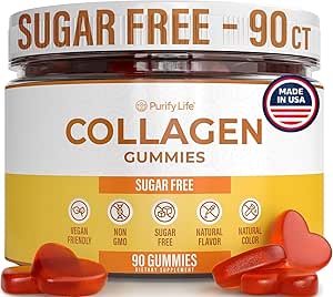 Sugar-Free Marine Collagen Gummies (90 Collagen Chews) Potent 500mg Collagen Gummy for Hair Growth, Healthier Skin & Nails, Pore Reducer & Elasticity Hydrolyzed, Gluten Free, Boosted w Shuddha Gugulu