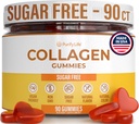 Χωρίς ζάχαρη Gummies θαλάσσιου κολλαγόνου (90 μάσημα κολλαγόνου) Ισχυρό 500mg κολλαγόνο Gummy για την ανάπτυξη των μαλλιών, πιο υγιεινό δέρμα & νύχια, Pore Reducer & Ελαστικότητα Hydrolyzed, Χωρίς γλουτένη, Ενισχυμένη w Shuddha Gugulu