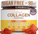 Sugar-Free Marine Collagen Gummies (90 Collagen Chews) Potent 500 mg Collagen Gummy for Hair growth, Healthier Skin & Nails, Pore Solution & Elasticity Hydrolyzed, Gluten Free, Boosted w Shuddha Gugulululu