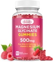 Magnezyum Glycinate Gummies 500 mg Supplement Magnezyum, çinko, C, B6, D3-Calm Chewable Gummies for Kids & Yetişkinler-Sleep, Mood & Muscle Support-Raspberry Flavor, 60 Gummies