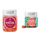 OLLY Laser Focus Gummy 36 Count ve Teen Girl Multi 70 Kont Berry Melon