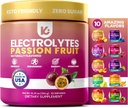 Keppi Electrolytes σε σκόνη – Passionfruit Flavor – Χωρίς συμπλήρωμα ενυδάτωσης ζάχαρης με κάλιο, μαγνήσιο, νάτριο – 50 μερίδες – Keto, Vegan, Fasting-Friendly, Zero Calorie Electrolyte Drink
