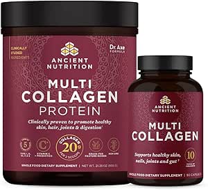 Αρχαία διατροφή Multi Collagen Capules, 90 Count + Multi Collagen Protein Powder, Άγευστη, 60 Υπηρεσίες