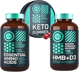 WILD FUEL HMB, D3 Vitamini Asit Kompleksi ve Keto MCT Oil Gummies Power and Recovery Sche