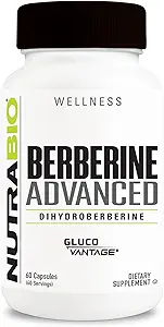 NutraBio Berberine Advanced Supplement (Dihydroberberine), 200 mg - Παρέχει προηγμένη απορρόφηση Carbohydrate Tolerance Support, 60 Caps
