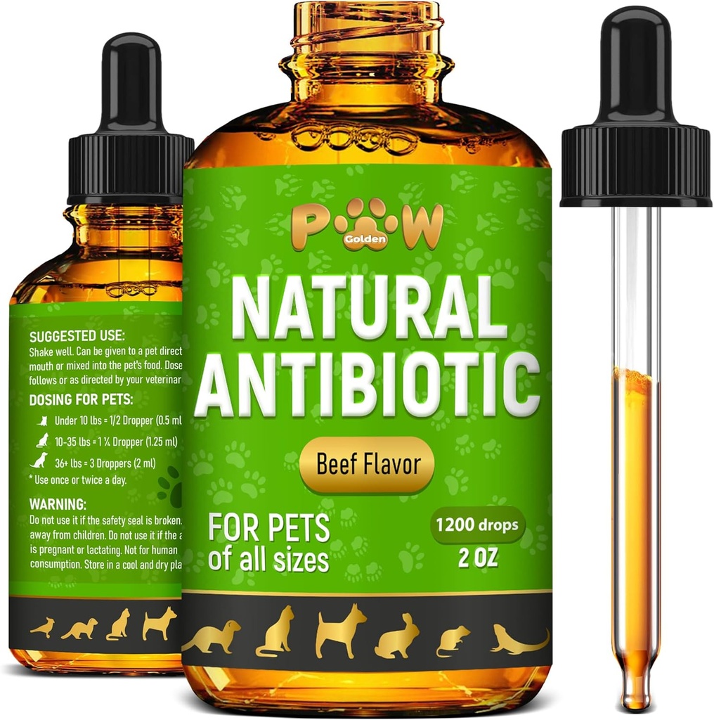 Köpekler için Antibiyotikler | Kediler için Antibiyotikler | Digestion, Breathing, Urination | Enfeksiyonlar için, Cough, Allergies | Beef Flavor & Cranberry | For All Pet Breeds | 2 Oz