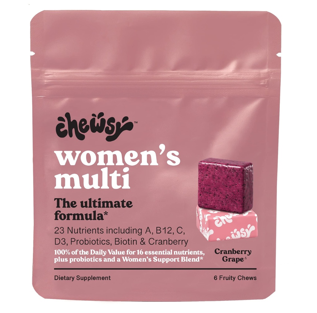 Chewsy - Kadınlar Multivitamin Chews - Immune and Energy Support, Vitamins C, B12, A, D, E, Folic Acid, Probiyotikler, Biotin - 6Day Supply