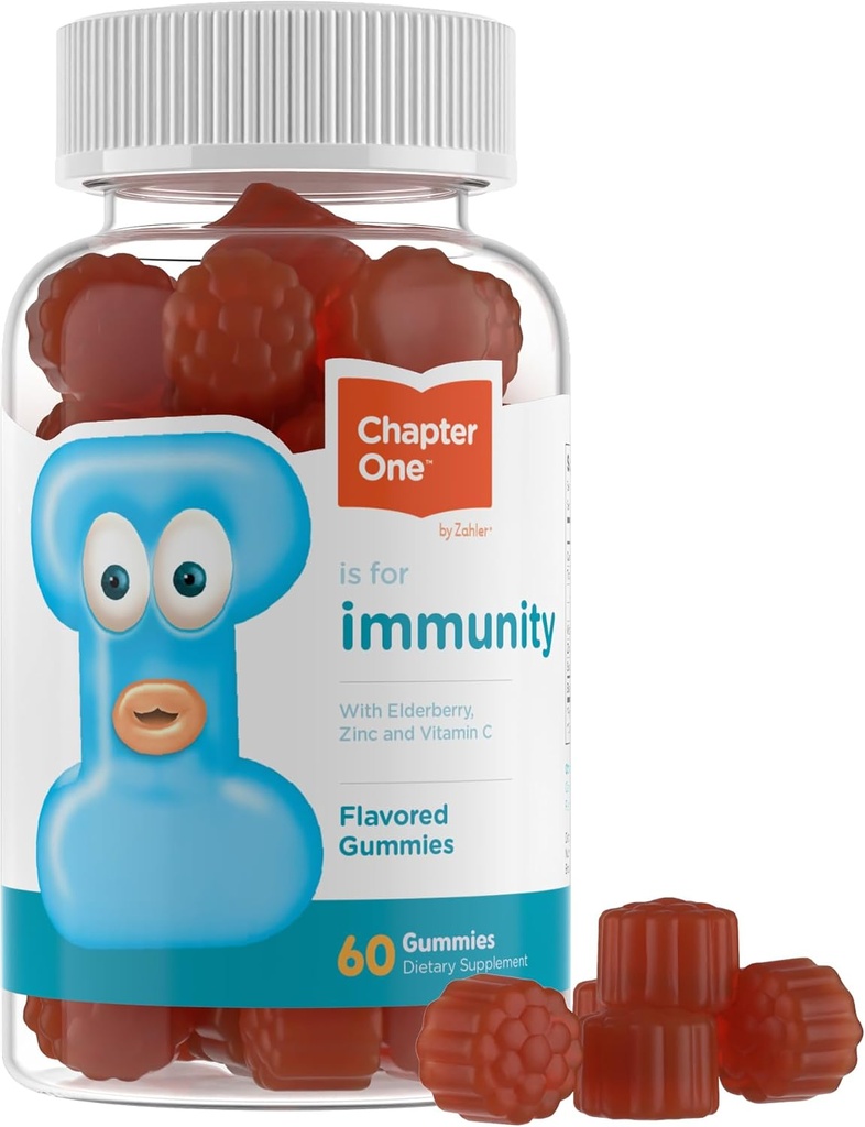 Zahler - Κεφάλαιο Ένα Ανοσοποιητικό Gummies Υποστήριξης για Παιδιά με Βιταμίνες C, Ψευδάργυρος & Black Elderberry (60 Γεύσεις) Kosher Ανοσία Βιταμίνη C & Elderberry Gummies για Παιδιά & Ενήλικες - Made in USA