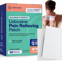 WELMATE - 4% Lidocaine Numbing Patch - Maximum Strength - Temporary Relief of Pain, Back, Neck, Shoulders, Knees, Elbows, Minor Skin Irritations - Topical Analgesic Unscented - 30 ct