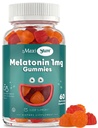 Maxi Health 1mg Melatonin Gummies – Çocuklar Melatonin Chewables with Natural Cherry & Orange Flavor – Adult and Baby Sleep Help Supplement to Support Restful Nights (60 Count)