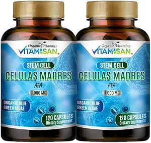 2 Celulas Madres AFA Stem Natural Hücre 120 Capsules 1000 mg Blue Green Algae Non GMO Gluten Free Aphanizomenon Flos-aquae Bio celula Madre Supplement