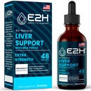 Liver Cleanse Detox & Tamir - Herbal Liver Support Milk Thistle Supplement - Silymarin Milk Thistle Supplements with Dandelion Root, Chanca Piedra, Turmeric Root & Artichoke Extract - 2 Fl Oz Tarafından E2H