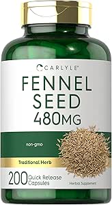 Carlyle Fennel Tohum 480 mg | 200 Capsules | Herbal Supplement | Non-GMO