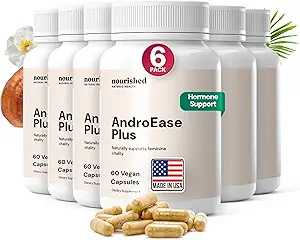 Nourished AndroEase Plus - Kadınlar için Doğal Denge Supplement - Bora & Saw Palmetto - 360 Capsules for Daily Wellness & Vitality - Made in USA