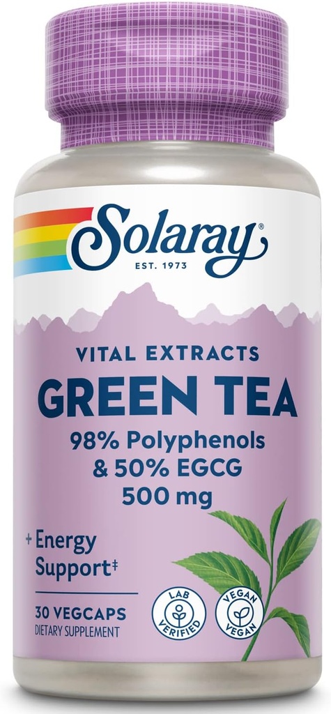 SOLARAY, Yeşil Çay Broşürü Çift Güç, Veg Cap (Btl-Plastik) 500 mg | 30ct