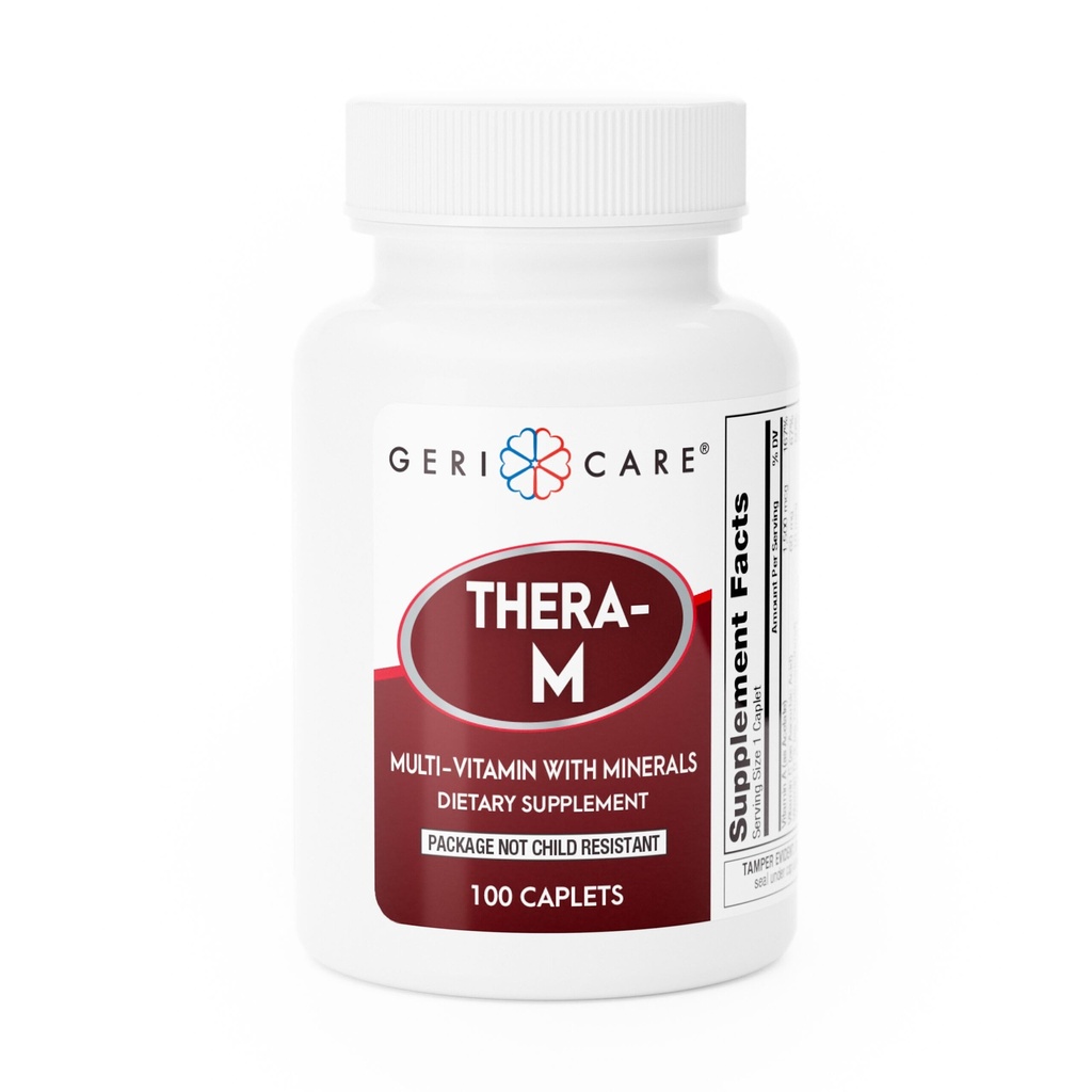 GeriCare Thera M Multivitamin Caplets, μείγμα βιταμινών και ορυκτών για την εξασφάλιση της μέγιστης διατροφικής υποστήριξης Αντιοξειδωτικό συμπλήρωμα προστασίας, 100 Count (Pack of 1)