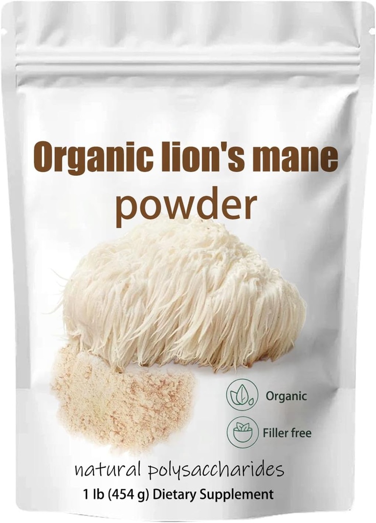 Organik Lion's Mane Mushroom Toz- Lions Mane Mushroom Supplement Extract Toz