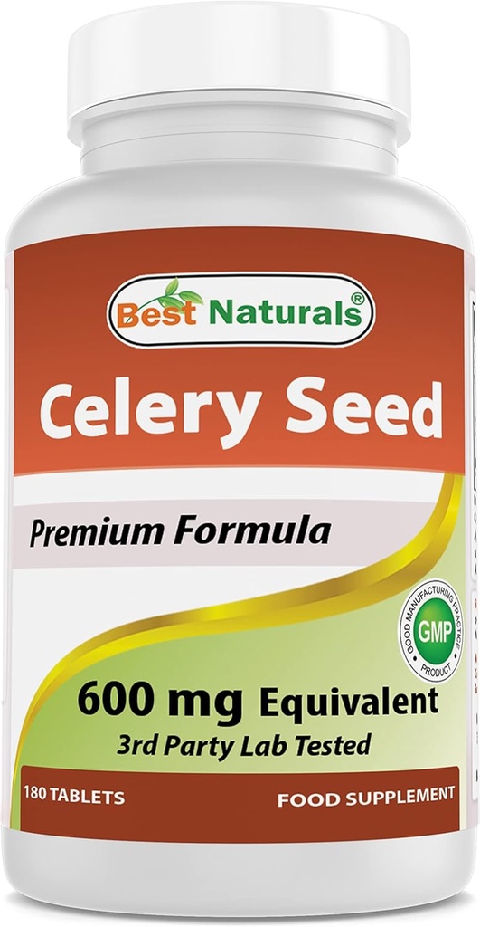 Best Naturals Σπόροι σέλινου 600 Mg Δισκίο, 180 Count (817716014401)