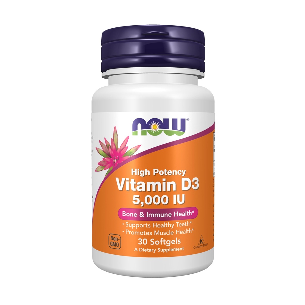 Şimdi Tamamlar, Vitamin D3 5.000 İ, Yüksek Potency, Yapısal Destek*, 30 Softgels