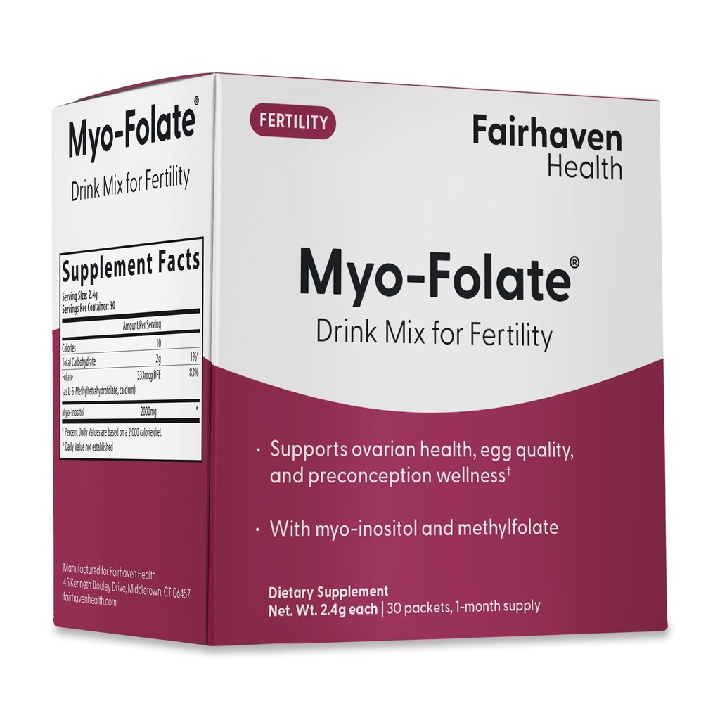 Fairhaven Health Folate and Myo Inositol Toz for Women - 1 Per Day, Kadın Fertness Supplement, Ovarian Health and Egg Quality - 2000 mg Myo-Inositol ve 333 mcg Mefolate – 30 Stick Packs
