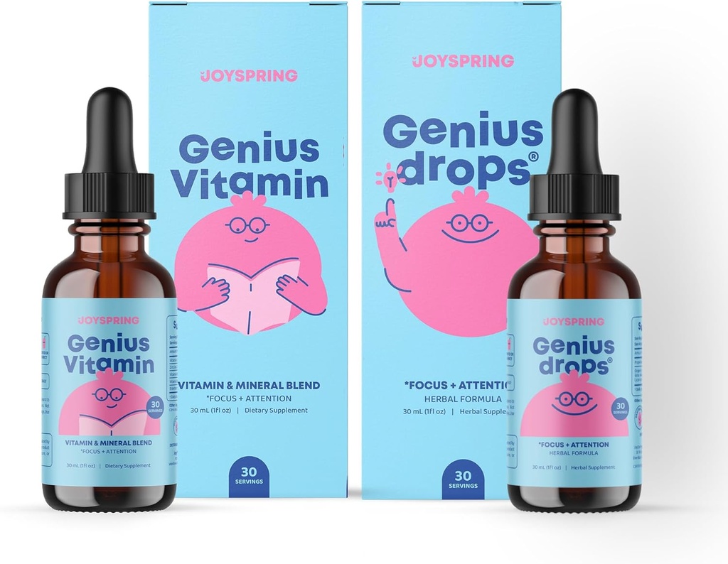 Çocuklar için JoySpring Focus Desteği – B9, B12, çinko & Vitamin C - Çocuklar için Beyin Sağlığı ve Dikkat Tamamı