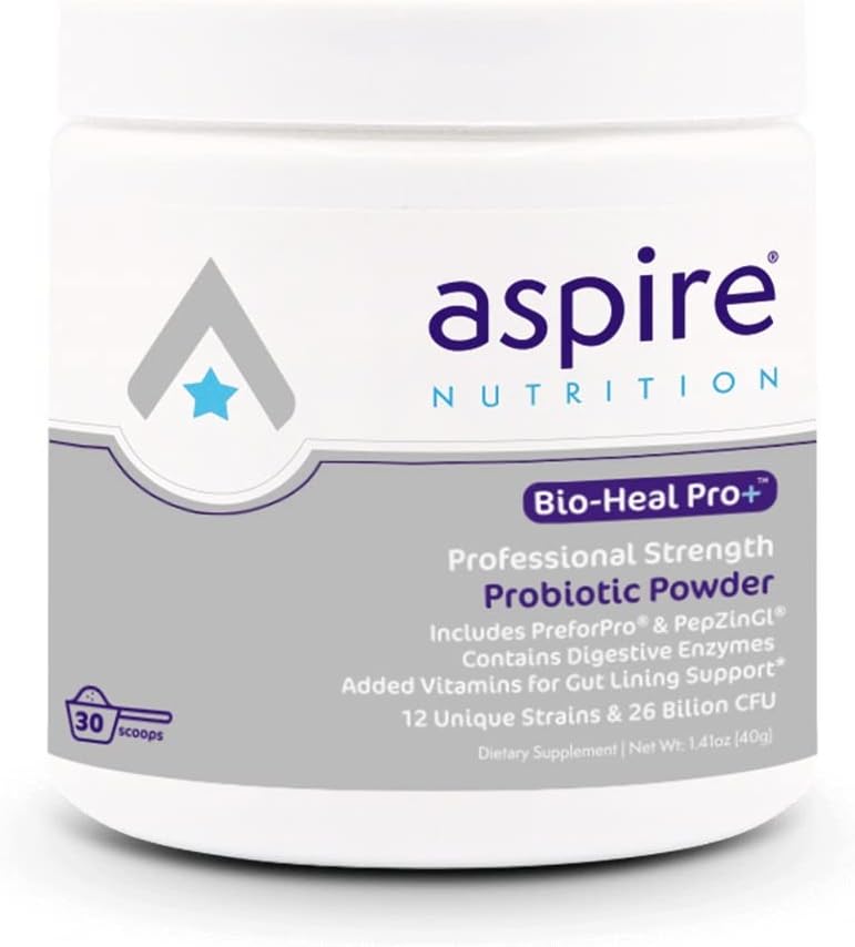 Aspire Nutrition Bio-Heal Pro+ 6in-1 Probiyotik Toz Supplement – Daily Probiyotik Formula for Women, Men, and Kids - 30 Day Supply