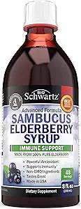 Çocuklar ve Yetişkinler için yaşlı Syrup - Doğal Immune Support with çinko ve C Plus 10x Yoğun Sambucus Elderberries - Blueberry Pancake Flavor - Gluten-Free, Non-GMO Multiminerals - 8oz