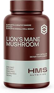 Lions Mane Supplement Capsules, Lions Mane Mushroom for Immune Support, Memory & Focus Supplement, 1000mg per Serving, Non-GMO Vegan, 120 Capsules, 2 Month Supply
