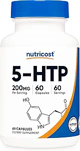 Nutricost 5-HTP 200mg, 60 κάψουλες χορτοφάγων (5-υδροξυθρυπτοφάνη) - Μη ΓΤΟ & Χωρίς γλουτένη