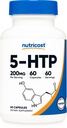 Nutricost 5-HTP 200mg, 60 κάψουλες χορτοφάγων (5-υδροξυθρυπτοφάνη) - Μη ΓΤΟ & Χωρίς γλουτένη