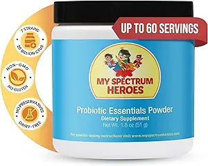 My Spectrum Heroes Probiyotik for Kids - Helps Bowel Regularity, Digestion & Micronutrient Abxia, Gastrointestinal Balance, Children's Gut Health and Digestive - 1.8oz (51g Toz)