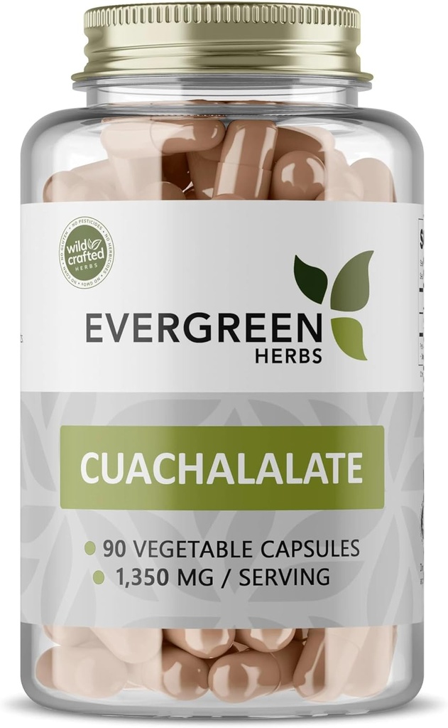 Evergreen Herbs Cuachalalalate Herb (Amphipetyglum Adstringens) – Resealable Stand Up Pouch to Discover Freshness! (Capsules)