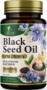 Black Seed Oil Softgels 1000 mg - Premium Nigella Sativa Blackseed, Pure Natural Black Cumin Tohum Petrol ve Deri ve Immune Desteği - ABD Tamamında Şişelenmiş - 60 Softgels