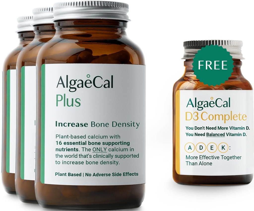 ALGAECAL Plus Sche - Free 4-in-1 Vitamin D3 Tamam & Red Algaedis ile 16 Bone-Depreing Nutrients, Klinik olarak Kemik Immune Sistemini artırmak için Desteklendi
