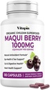Vitapia Maqui Berry 1000 mg - Maqui Berry Toz Supplement - Vegan Dostu, Non-GMO ve Gluten-Free - 180 Veggie Capsules