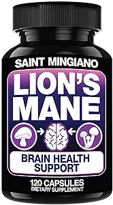 Lion's Mane Mushroom Supplement | 120 Capsules: Alfa Beyin Bilişsel Clarity'nin Geliştirilmesi, Özel Elbisemiz 4 Mushroom Mycelium Formula 4 Mushroom Mycelium Formula