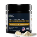 FOUR LEAF ROVER - Lion's Mane Mushrooms for Dogs - All Ages - Organic Whole Mushrooms - 3rd Parti Test Edildi - 60 Gün Büyük Köpek Supply