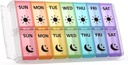 Haftalık Pill Organizer 2 Times a Day Extra Large 7 Day Easy Fill Quick Fill Portable Fullicon AM PM Pill Box for Supplement, vitamin ve Tıp - (Patent Registered)